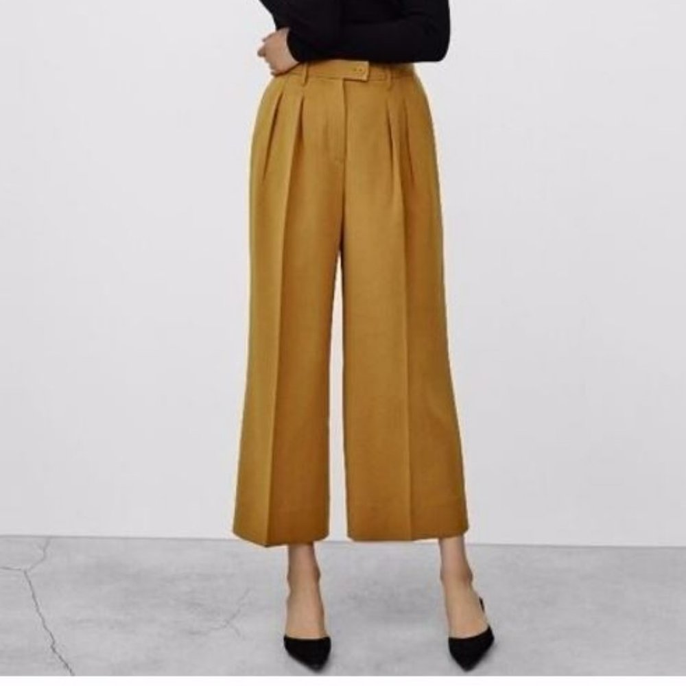 Aritzia Babaton Wide Leg Pleated Eckhardt Pant Navy Blue, Size 0